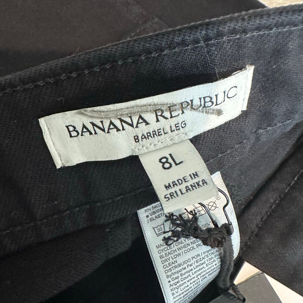 Banana Republic LONG The Weekender Slim Barrel Leg Pant Black 8 713475 - Picture 4 of 13